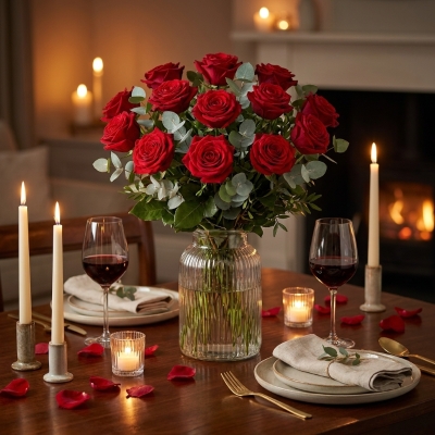 A Dozen Romantic Red Roses