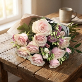 Beautifully Simple Pink Open Stem Bouquet