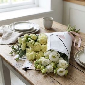 Beautifully Simple Flat Bouquet White