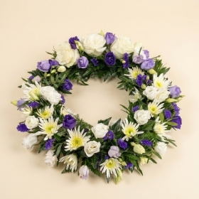 Purple and White Wreath